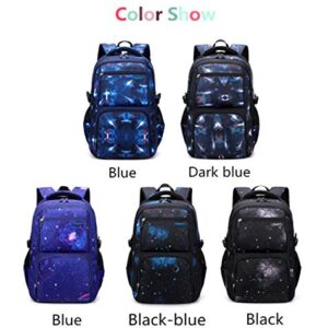 Galaxy School-Bag Backpack with Lunch-Bag for Boys Middle-School Elementary Bookbag