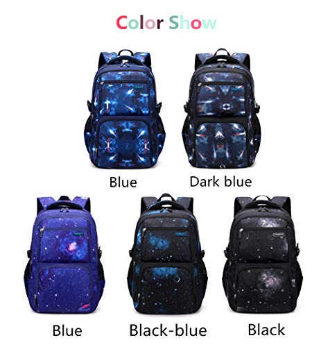 Galaxy School-Bag Backpack with Lunch-Bag for Boys Middle-School Elementary Bookbag