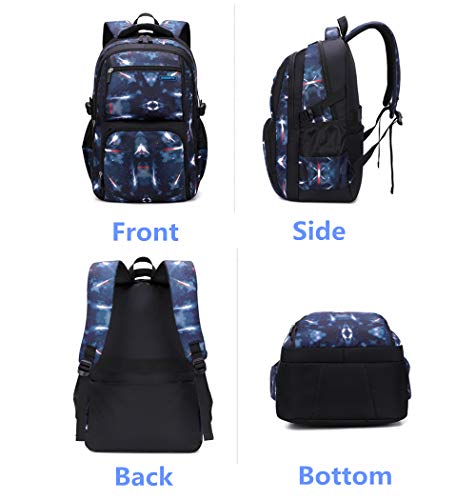 Galaxy School-Bag Backpack with Lunch-Bag for Boys Middle-School Elementary Bookbag