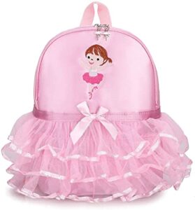 rzta ballet dance backpacks for girls ballerina duffel bags tutu dress lace school backpack (b2 pink)