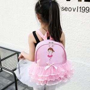 RZTA Ballet Dance Backpacks for Girls Ballerina Duffel Bags Tutu Dress Lace School Backpack (B2 Pink)