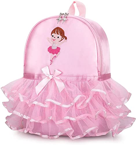 RZTA Ballet Dance Backpacks for Girls Ballerina Duffel Bags Tutu Dress Lace School Backpack (B2 Pink)