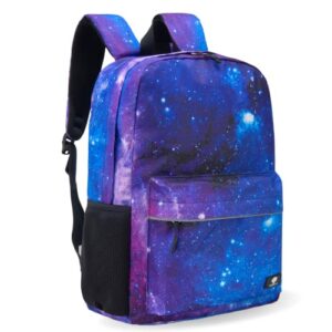 fenrici galaxy backpack for girls, boys, kids, teens, recycled school bag with padded laptop compartment, ideal for everyday use and travel – 17 inches, galaxy purple
