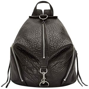 rebecca minkoff womens julian backpack backback, black with silver, one size us