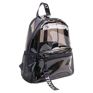 tabitora clear backpack water proof transparent backpack large bookbag with reinforced strap for college workplace black