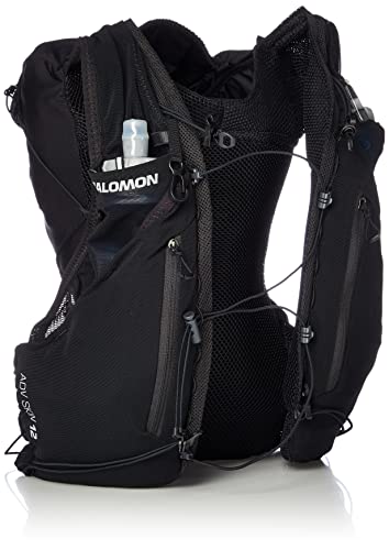 Salomon Unisex ADV Skin 12 Hydration Pack with Flask, Black/Ebony, L