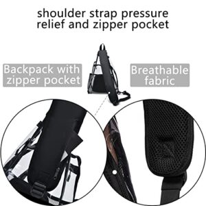 OSOCE Clear Sling Bag,Transparent Crossbody Bag with Reflective Belt,Zipper Shoulder Pocket, Breathable Back Cushion