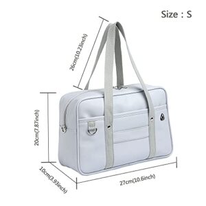 Japanese JK Uniform Shoulder Bag, PU Faux Handbag Lolita Girl School Bag Satchel, Cute School Laptop Bag