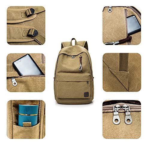 Canvas Backpack,Casual Rucksack,Computers Laptop Daypacks, College Campus Bag