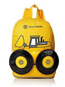 john deere boys’ tractor toddler backpack (13″, yellow)