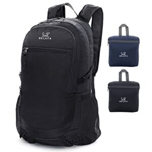 beijita 40l hiking backpack lightweight packable backpack,waterproof foldable hiking daypack outdoor sports travel camping backpack for women men(black)