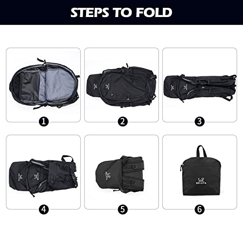 BEIJITA 40L Hiking Backpack Lightweight Packable Backpack,Waterproof Foldable Hiking Daypack Outdoor Sports Travel Camping Backpack for Women Men(Black)