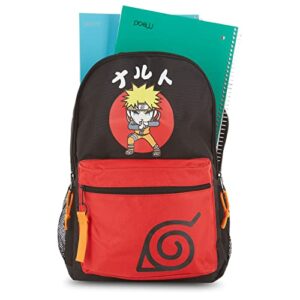 Naruto Tokidoki Shippuden Allover Backpack - Sakura, Kakashi,, and Sasuke Bookbag - Tokidoki Shippuden Knapsack for All (Black)