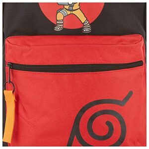 Naruto Tokidoki Shippuden Allover Backpack - Sakura, Kakashi,, and Sasuke Bookbag - Tokidoki Shippuden Knapsack for All (Black)