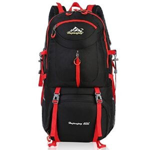 SUGOIDAN Hiking Backpack Waterproof Travel Fishing Climbing Camping 60L Hiking Daypack (Black)