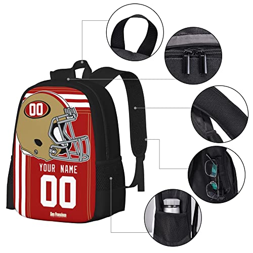 ANTKING San Francisc0 Backpack Customized High capacity Personalized Any Name and Number Fans Gifts for Kids Men