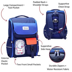 AO ALI VICTORY Kids Backpack for Boys Elementary School Bags Large Toddler Kindergarten Preschool Bookbags Space Backpacks (Blue)