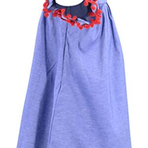 Unique Baby Girls Back to School Denim Apple Dress (8Y, Red)