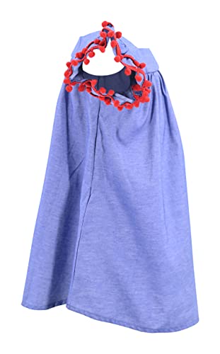 Unique Baby Girls Back to School Denim Apple Dress (8Y, Red)