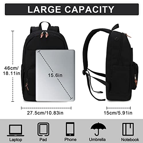 RAVUO Backpack for Men Women, Water Resistant Unisex 15.6 inch Laptop Backpack College School Bookbags with Two Front Pockets