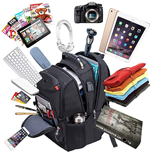 KeKour Travel Laptop Backpack, Extra Large 52L School Laptop Backpacks for Men Women, Water Resistant College School Bookbag Business Work Bag with USB Charging Port Fits 17,3 Inch Computer