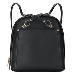 mms brands miztique the daisy convertible backpack purse for women, soft vegan leather crossbody bag -black