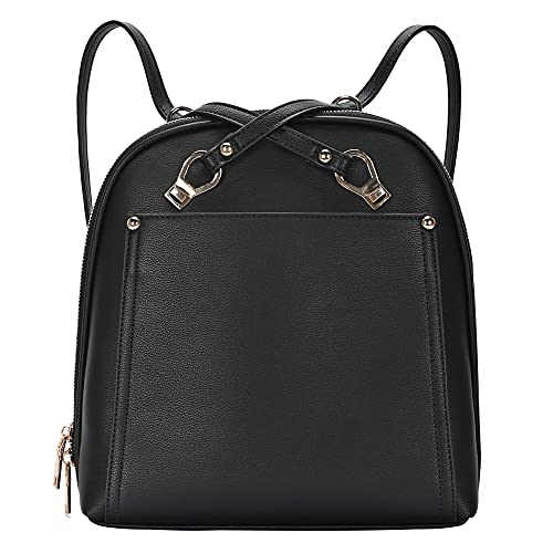 MMS Brands Miztique The Daisy Convertible Backpack Purse for Women, Soft Vegan Leather Crossbody Bag -Black