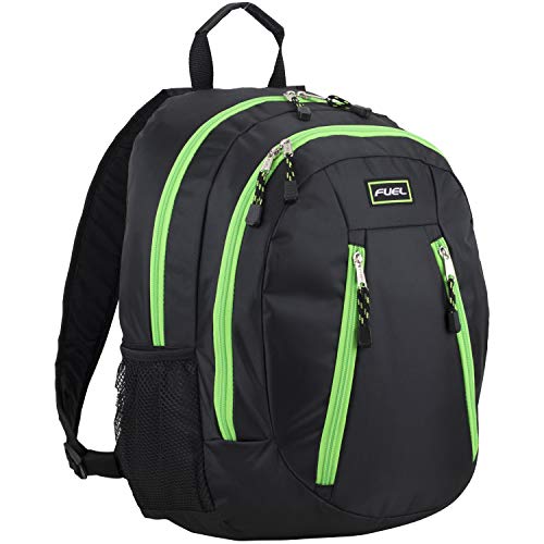 FUEL Active School Backpack, Black/Lime Green Trim