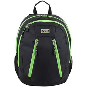 FUEL Active School Backpack, Black/Lime Green Trim