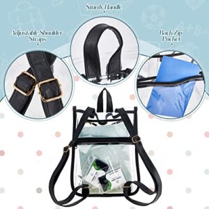 4 Pcs Clear Backpack Heavy Duty Stadium Approved Mini Bag Clear Purse Small Clear Backpack Heavy Duty Clear Plastic Backpack for Gym Drawstring Bag Women Girls Concert Work Sports