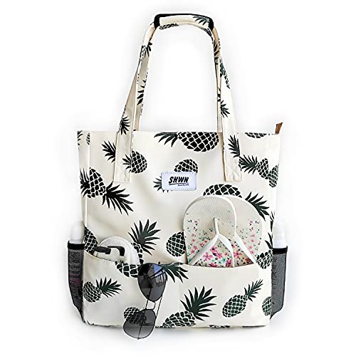 SHWN Original flower waterproof big bag shoulder bag, suitable for gym beach travel daily bag upgrade version