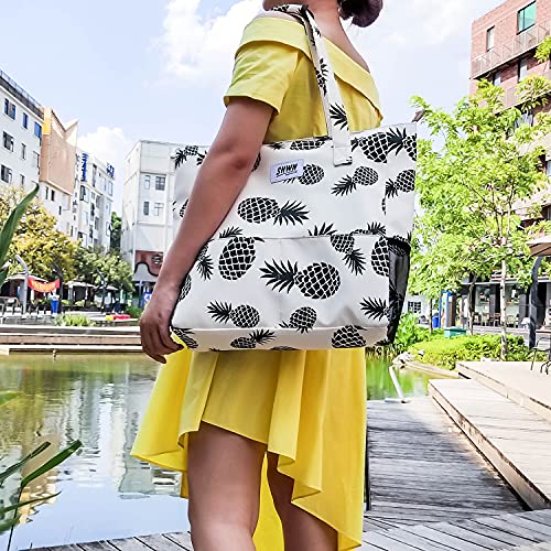 SHWN Original flower waterproof big bag shoulder bag, suitable for gym beach travel daily bag upgrade version