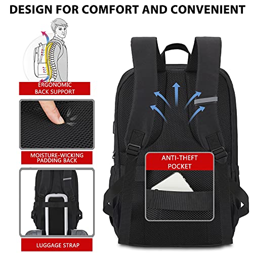 MAXTOP Travel Laptop Backpack with USB Charging Port Anti-Theft[Water Resistant] College School Bookbag Fits 17 Inch Laptop