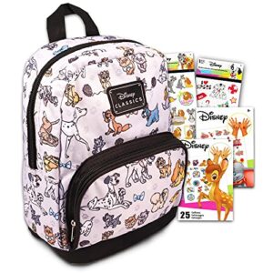 fast forward new york disney cats and dogs preschool backpack for kids, toddlers 5 pc school supplies bundle with 10 inch mini backpack, stickers featuring 101 dalmatians, aristocats, lady the tramp