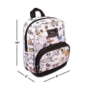 Fast Forward New York Disney Cats and Dogs Preschool Backpack for Kids, Toddlers 5 Pc School Supplies Bundle with 10 inch Mini Backpack, Stickers Featuring 101 Dalmatians, Aristocats, Lady the Tramp