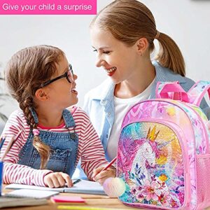 WZLVO Toddler Backpack for Girls, 12" Cute Unicorn Sequin Preschool Bookbag, Kindergarden School bag for little Kids