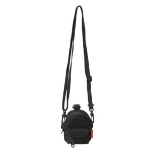 mini backpack(3.54″l x 1.57″w x 4.72″h) coin purse with keychain, crossbody bag, halter bag, headphone bag (black)