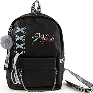 ksone fit korean style backpack shoulder bag laptop bag school bag leisure hiking daypack fashion canva bookbag stray kids bag set (no usb port), medium