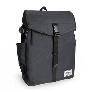 rangeland drawstring flap backpack rucksack lightweight travel laptop backpack carry-on daypack 17l school commute gym sport, all black