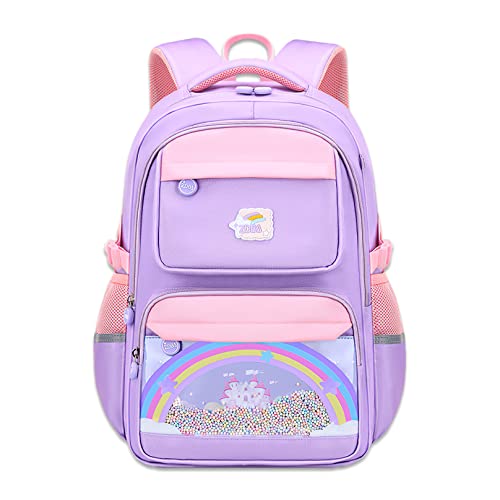 Cute Backpack Travel Backpacks Bookbag for Boys Girls Fashion Students School Bag Durable Water Resistant Rainbow Backpack Purple 4 Small