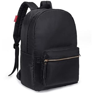 hawlander lightweight school backpack for women or teen girls, mid-volume 20.0l, black