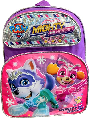 KBNL Paw Patrol 'Mighty Heroes' - Girls Deluxe 14 inches School Backpack Purple-pink