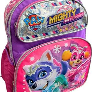 KBNL Paw Patrol 'Mighty Heroes' - Girls Deluxe 14 inches School Backpack Purple-pink