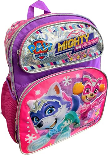 KBNL Paw Patrol 'Mighty Heroes' - Girls Deluxe 14 inches School Backpack Purple-pink