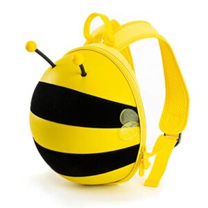 kiddietotes mini bumblebee backpack with safety harness for kids, toddlers, and children – perfect for girls or boys, daycare, preschool, and pre-k