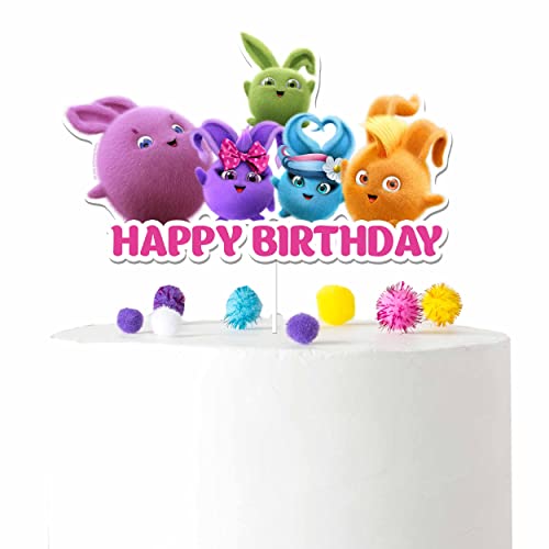 Sunny Bunnies Cake Topper | Cartoon Sunny Bunnies Party Supplies for Birthday Party Theme | Colorful Sunny Bunnies Birthday Decorations (3)