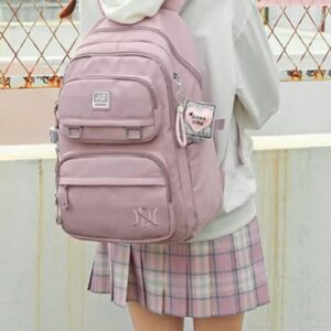 Kawaii Pastel Backpack Back to School Essential Large Capacity Aesthetic Backpack (Orange)