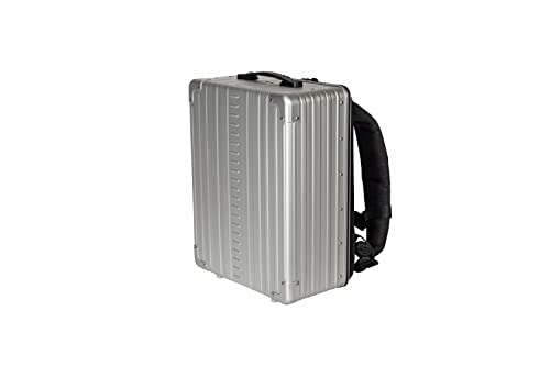 ALEON 17" Hybrid Aluminum Backpack- Outdoor backpack in Silver- Comfortable and sturdy case for photo equipment or laptop. Also ideal as a work backpack for craftsmen or as a school backpack.