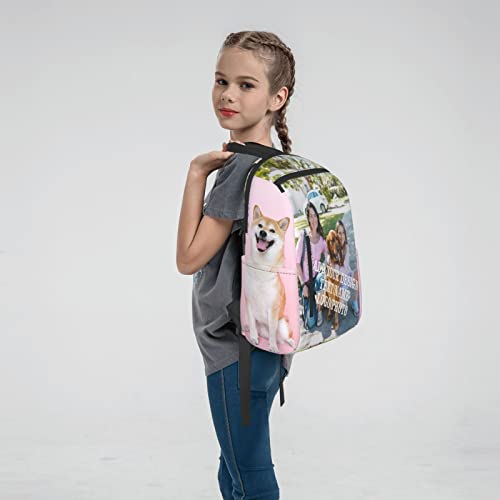 Wondfamiker Custom Casual-Lightweight Backpack Personalized-Travel Knapsack-Customized - Schoolbag Daypack Add Photo Text Shoulders (custom 2) Large