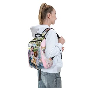 Wondfamiker Custom Casual-Lightweight Backpack Personalized-Travel Knapsack-Customized - Schoolbag Daypack Add Photo Text Shoulders (custom 2) Large